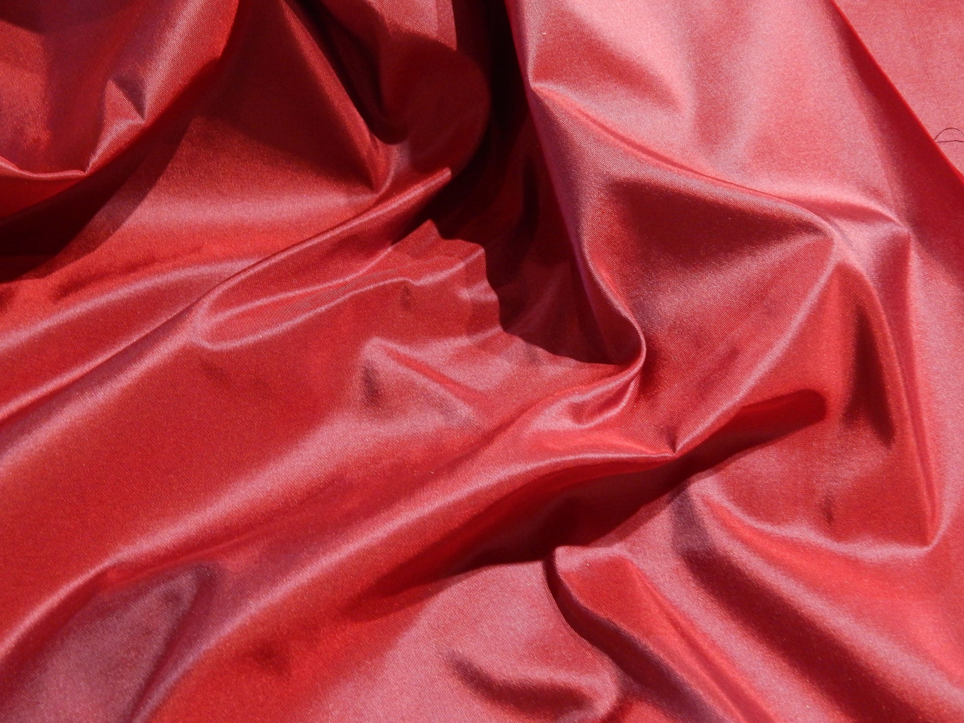 100% silk deadstock red taffeta