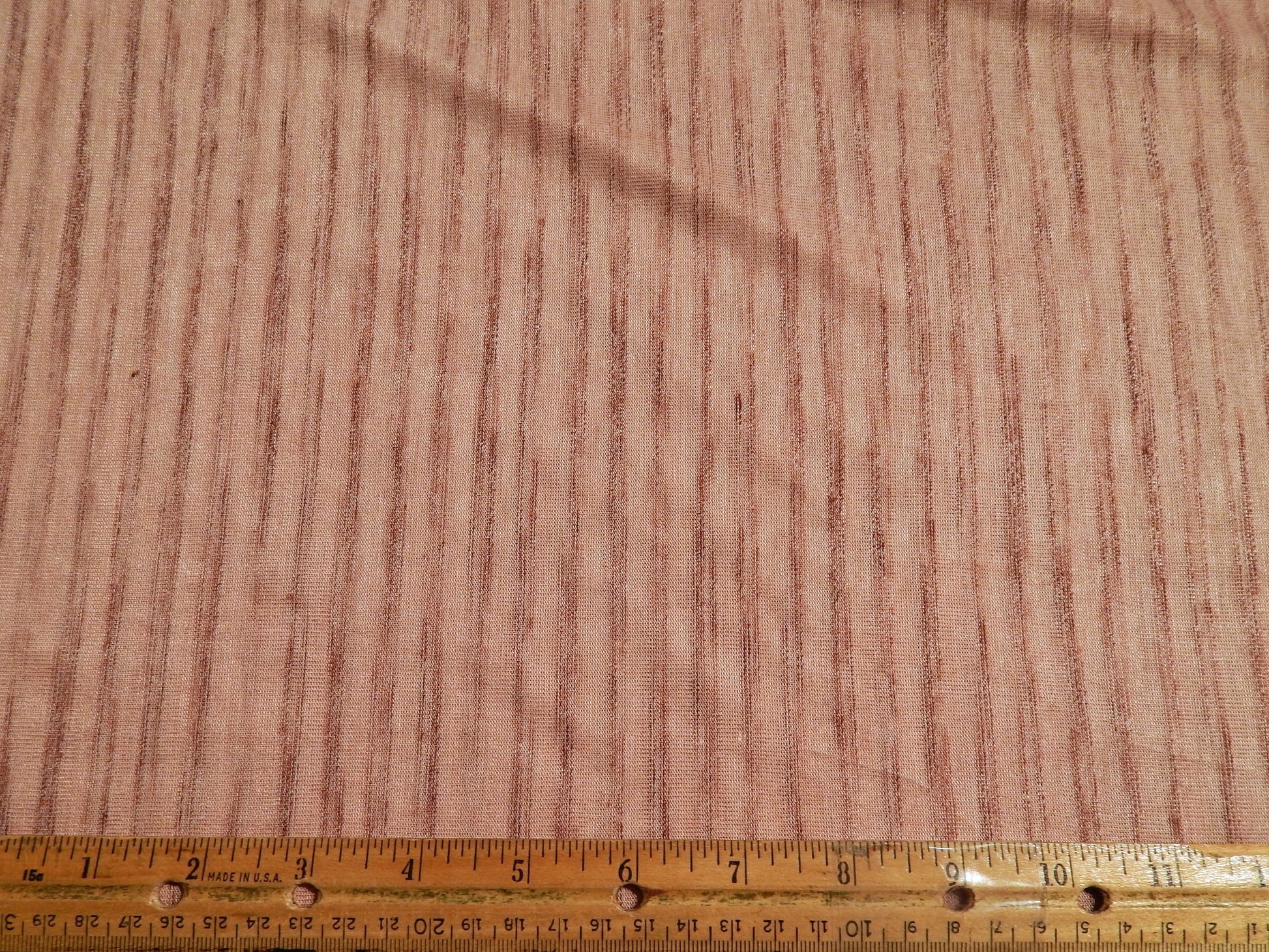 mauve striped deadstock cotton knit fabric by the half yard