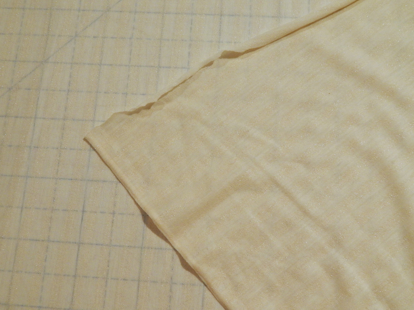 Metallic Stripe Cream Wool Jersey