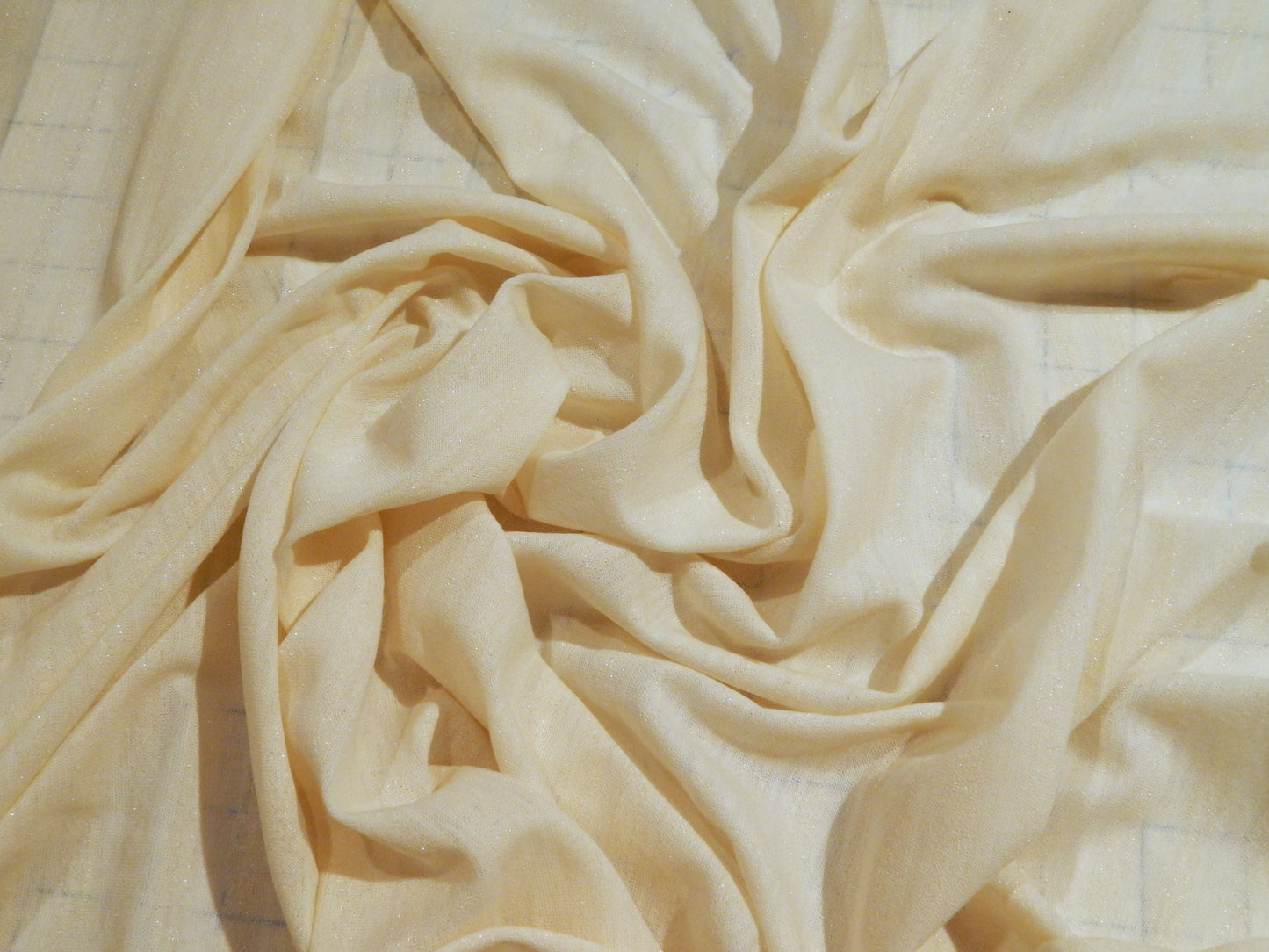 Metallic Stripe Cream Wool Jersey