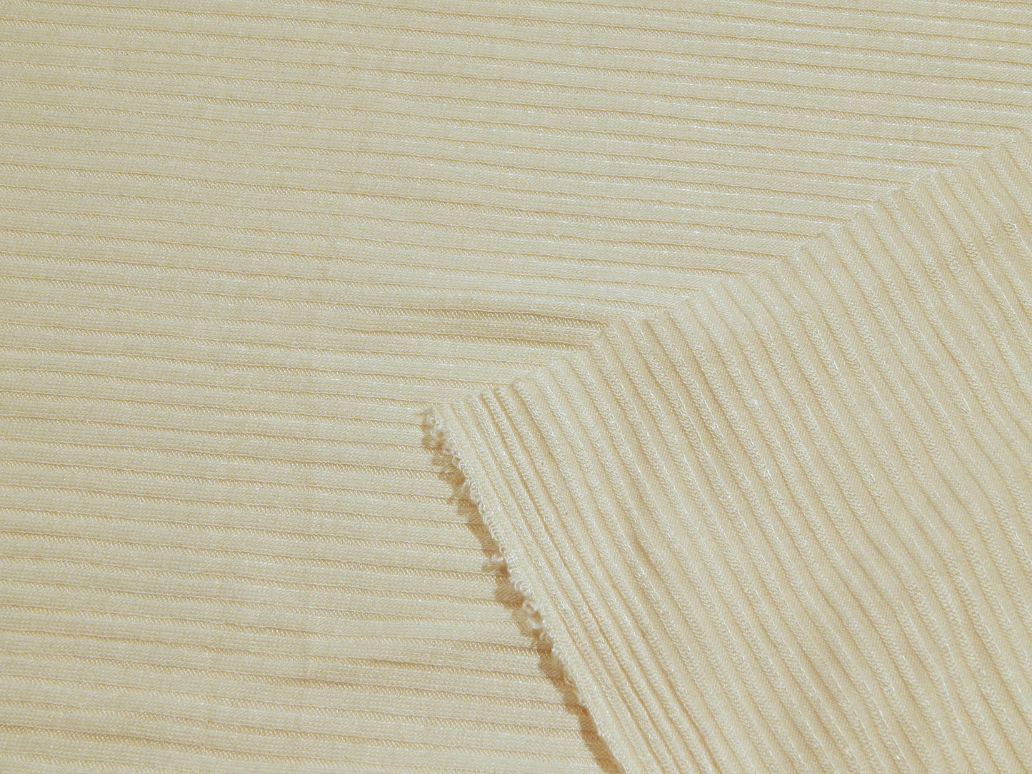 Ivory Striped Cotton Ribbed Knit