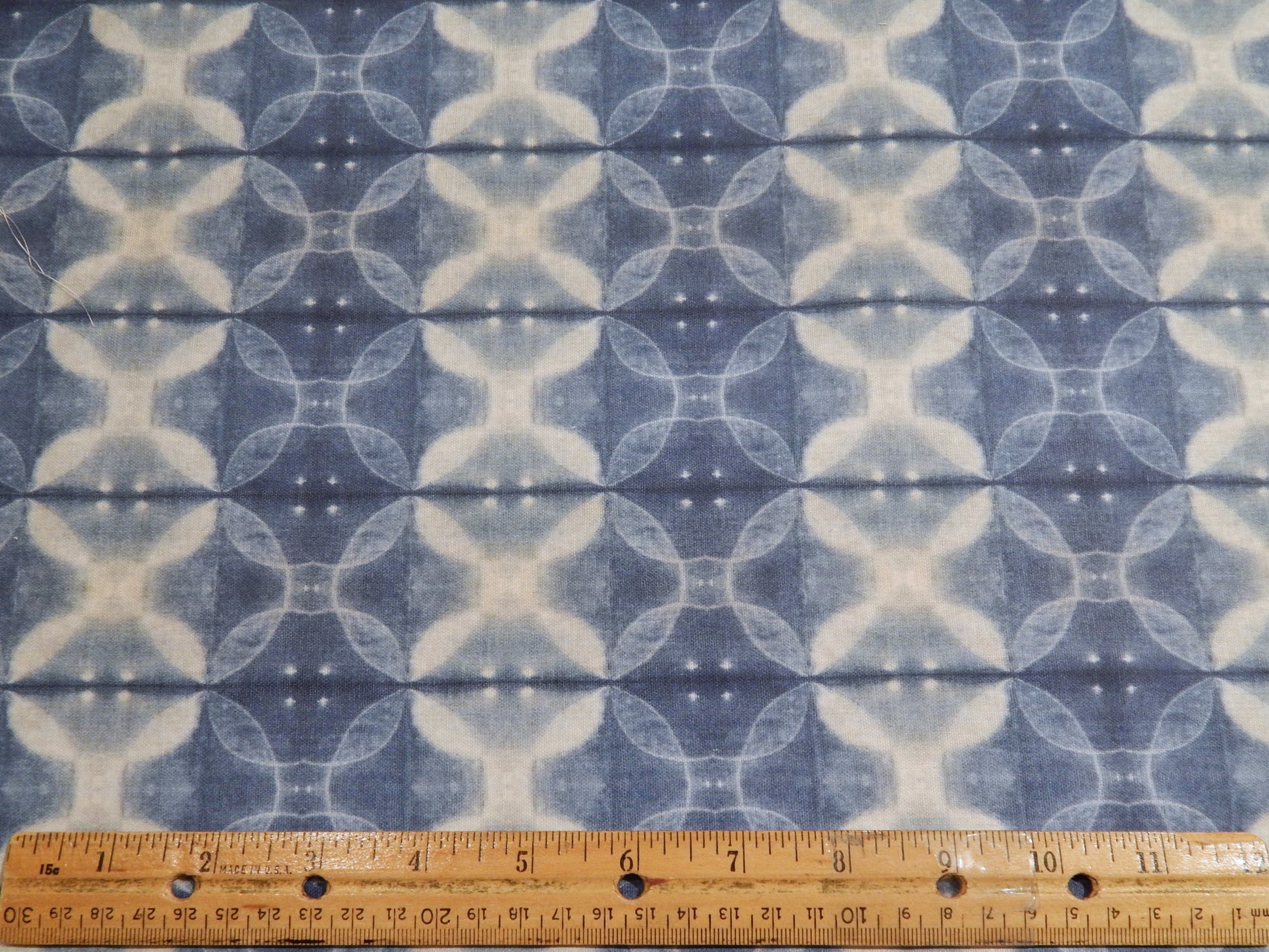 Blue and Cream Shibori Dye Organic Cotton