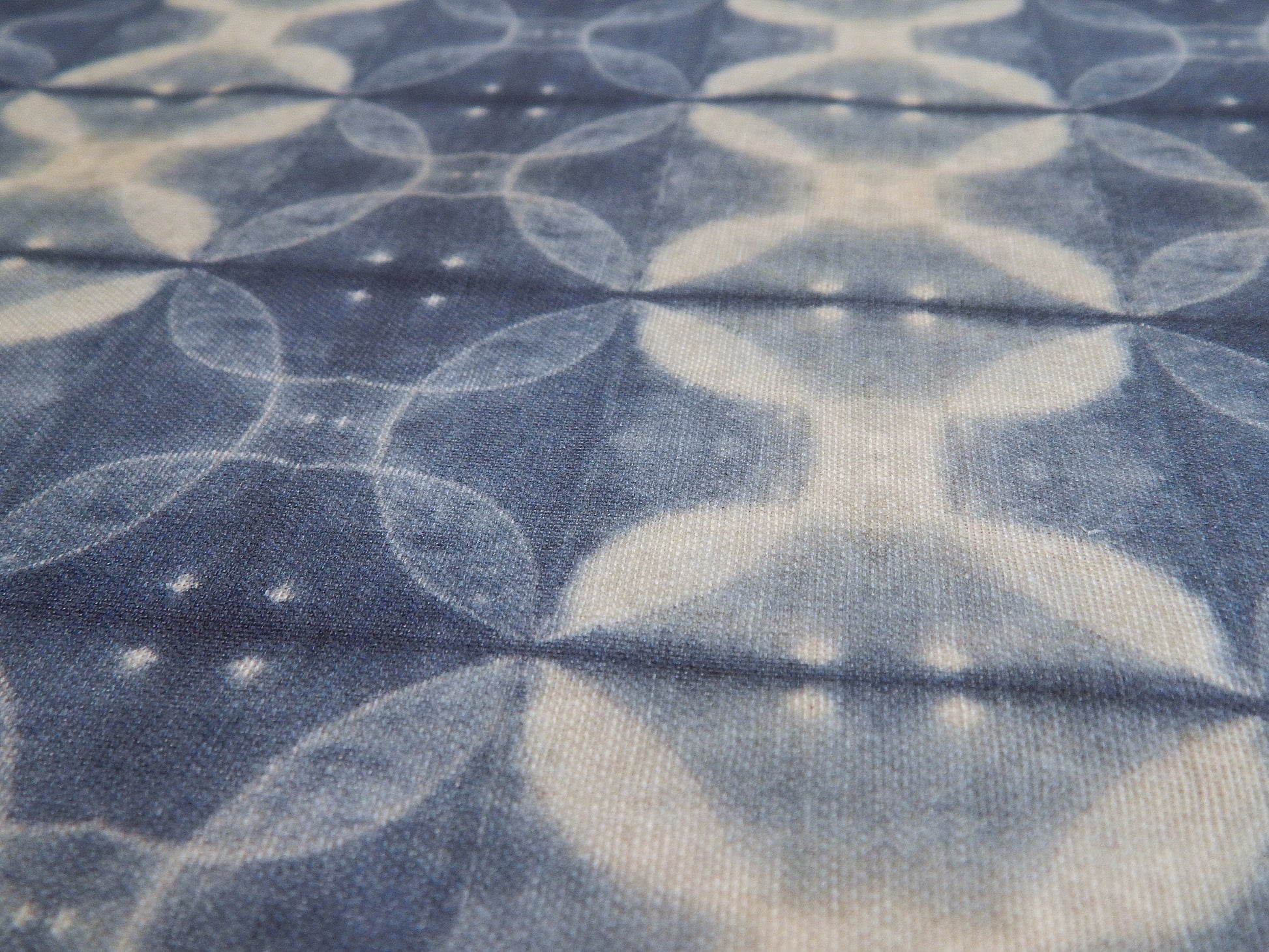 Blue Shibori Dye Organic Cotton Gauze