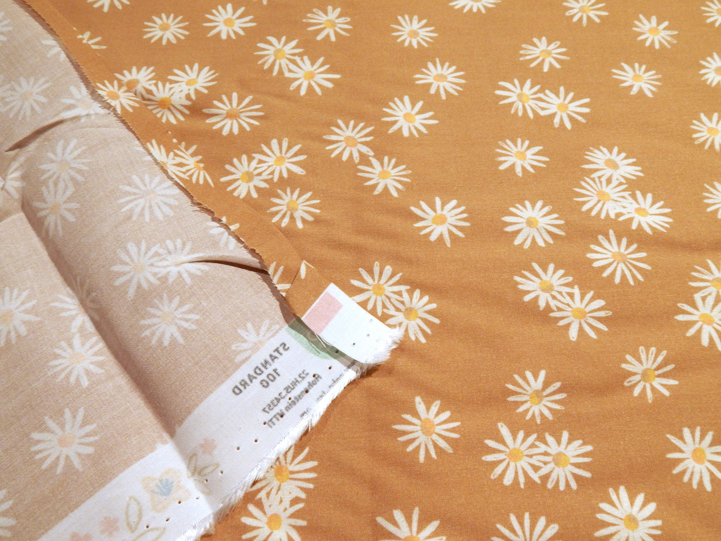 Cottage Blooms: Daisy Balance in Brown - Rayon Challis - Paintbrush Studios