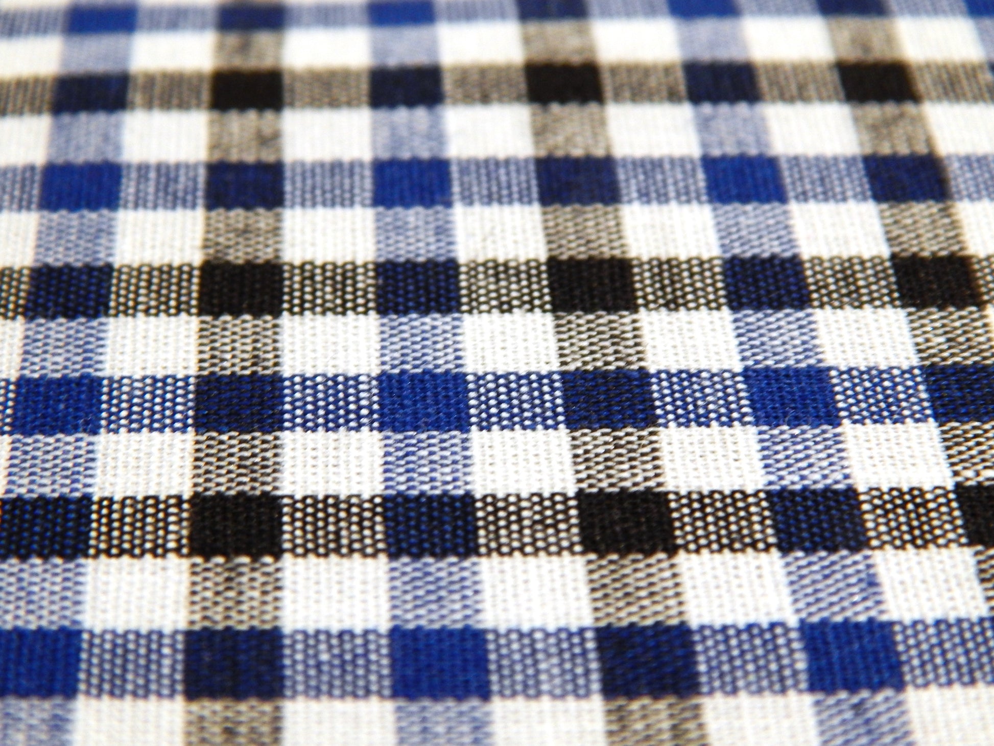 Blue and Black Yarn Dyed Plaid Shirting