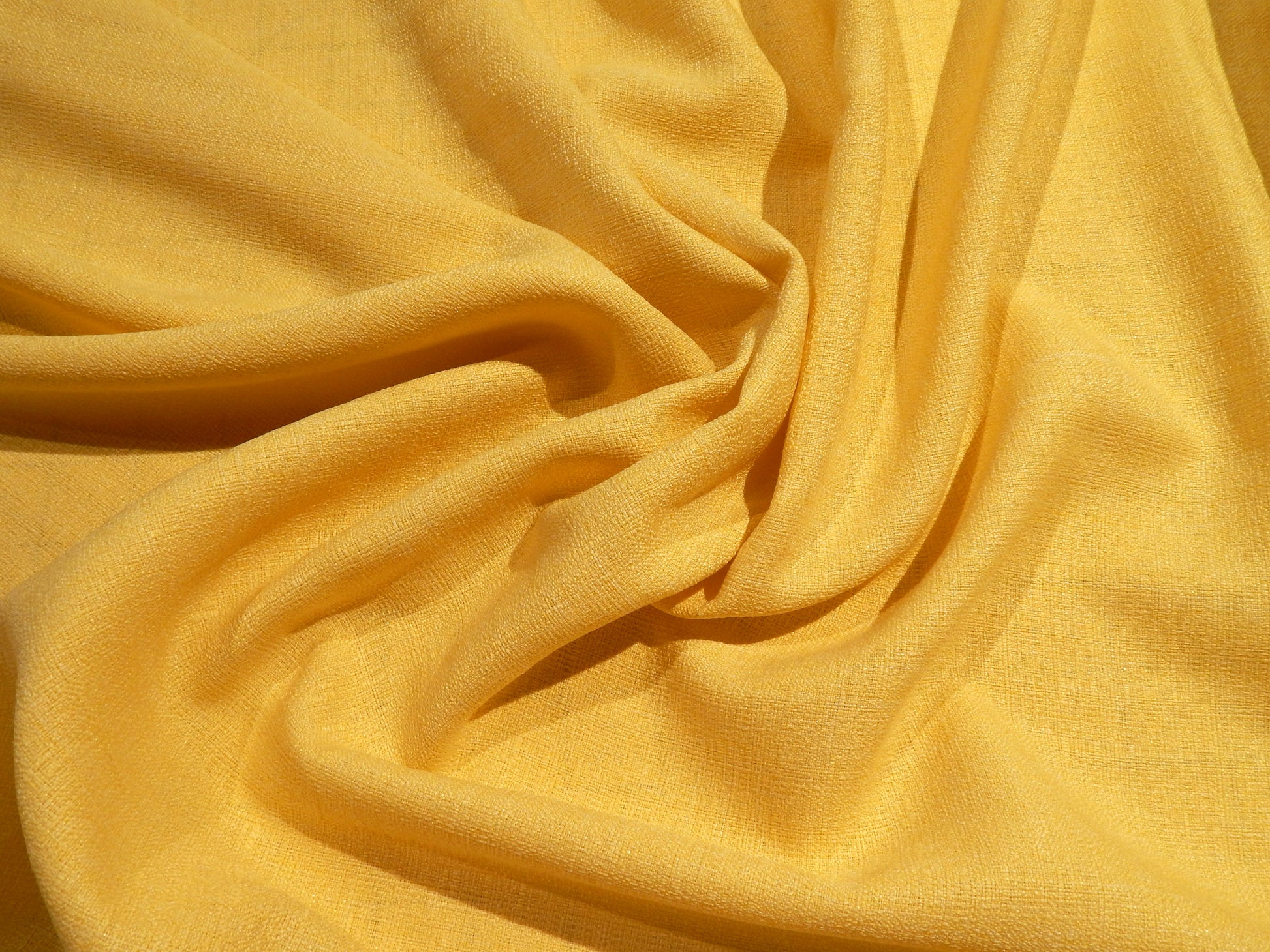 Buttercup Yellow Linen Blend Fabric
