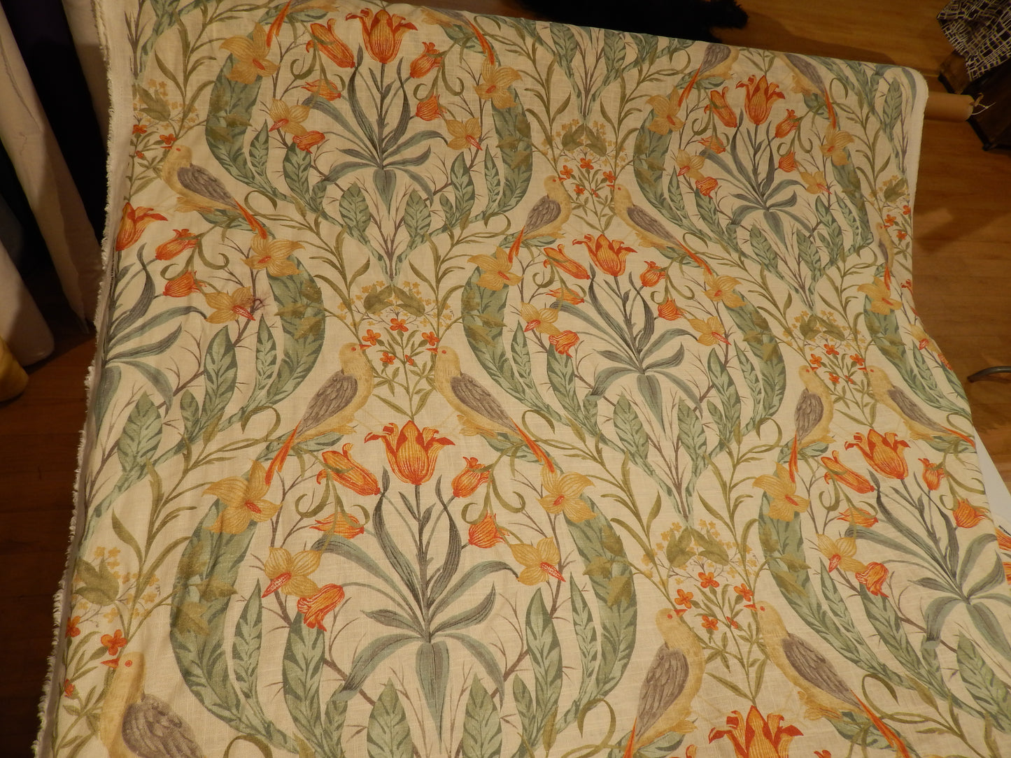 Large Motif in Earth Tone Colors Linen