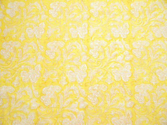 Limoncello Scrolls - Handprinted Bagru Indian Cotton