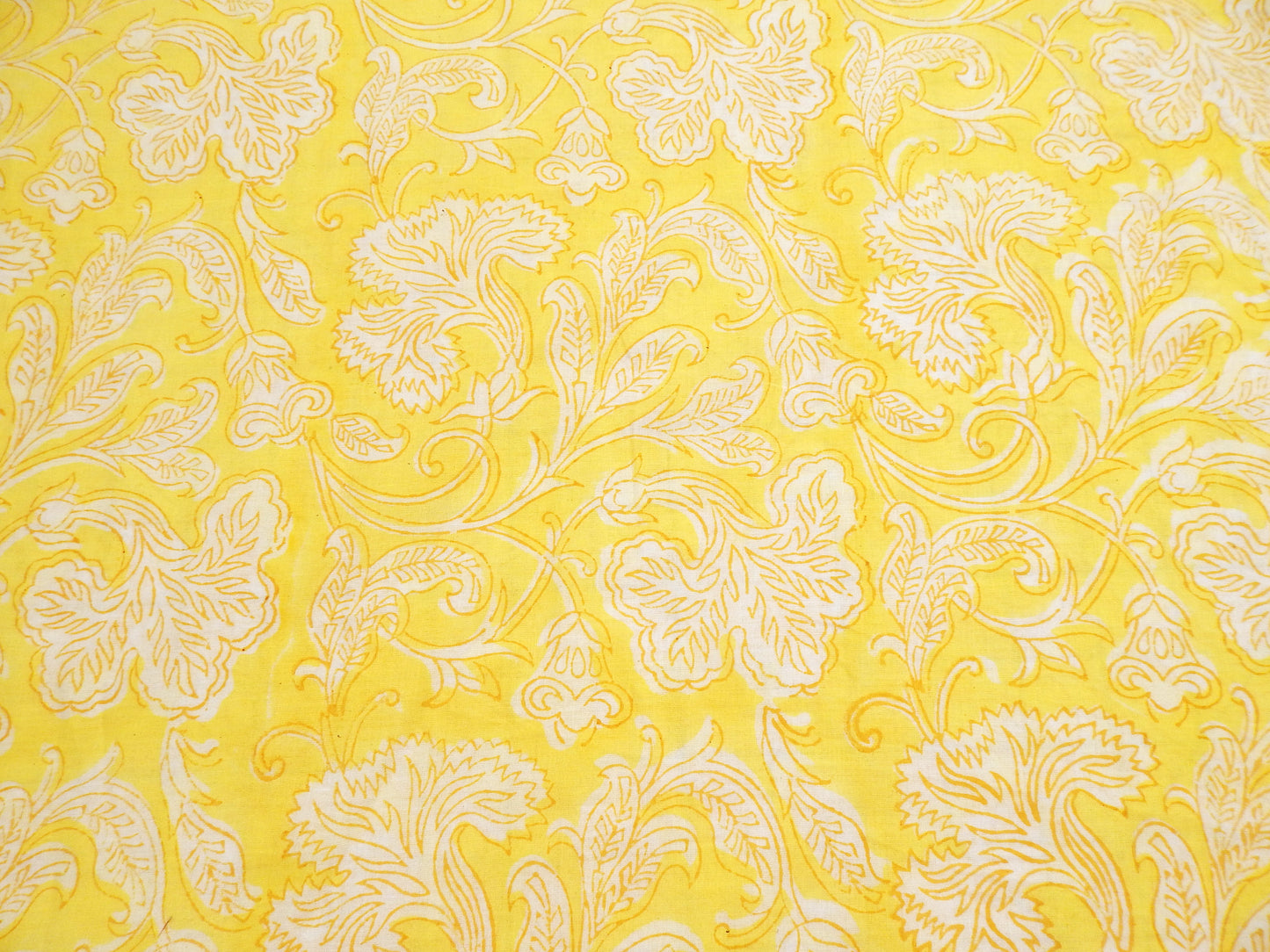Limoncello Scrolls - Handprinted Bagru Indian Cotton