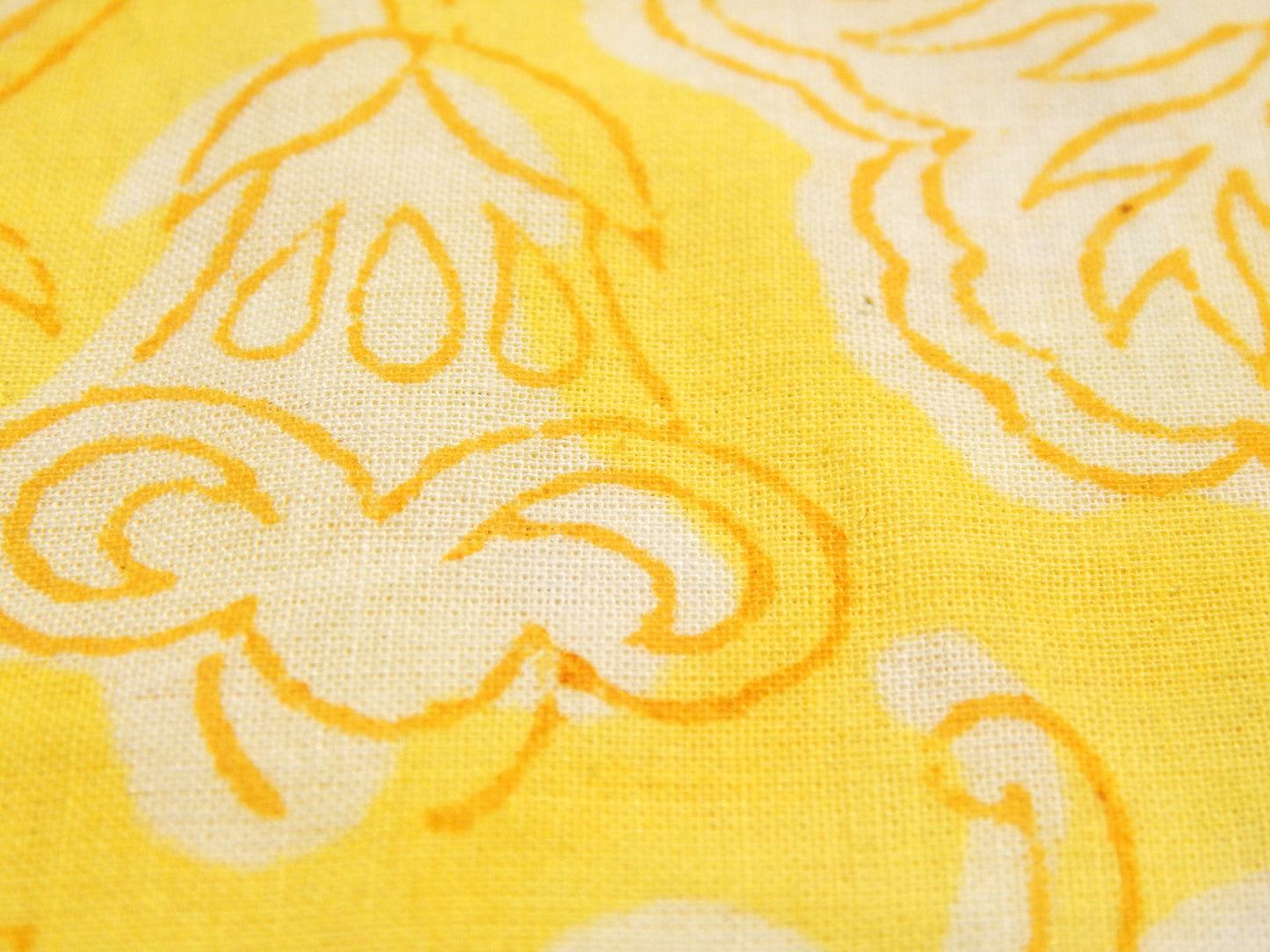 Limoncello Scrolls - Handprinted Bagru Indian Cotton