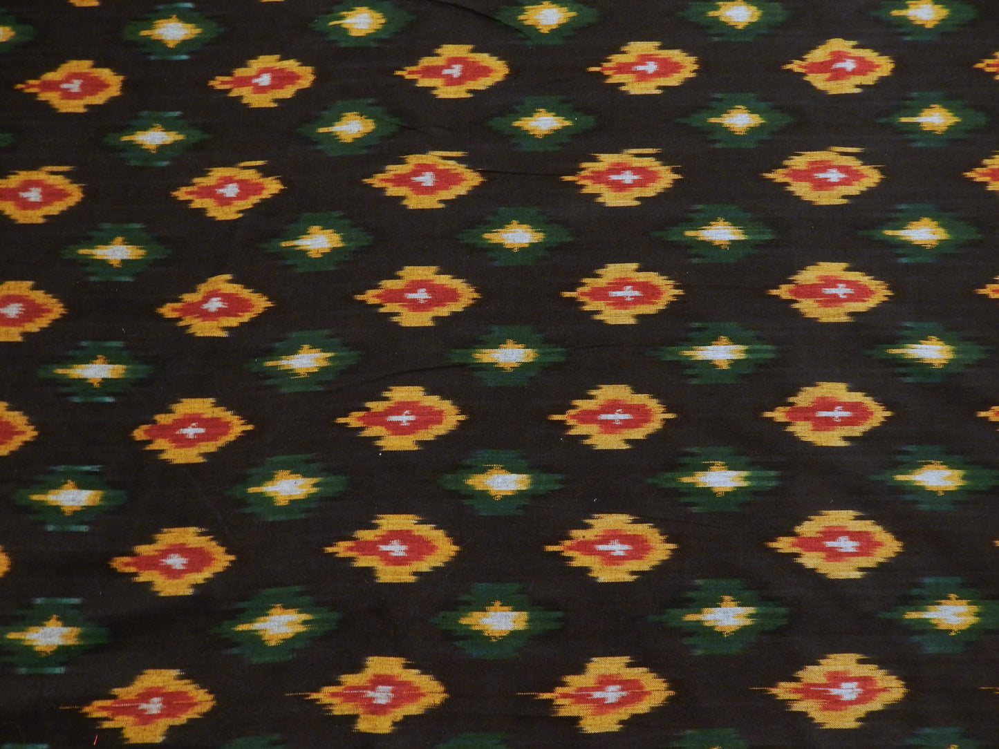 Jamaican Diamonds Cotton Ikat - Hand Dyed and Woven in India