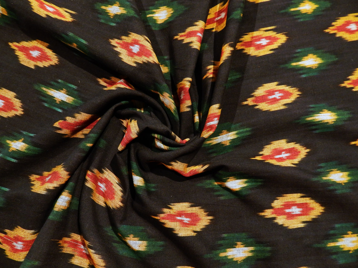 Jamaican Diamonds Cotton Ikat - Hand Dyed and Woven in India