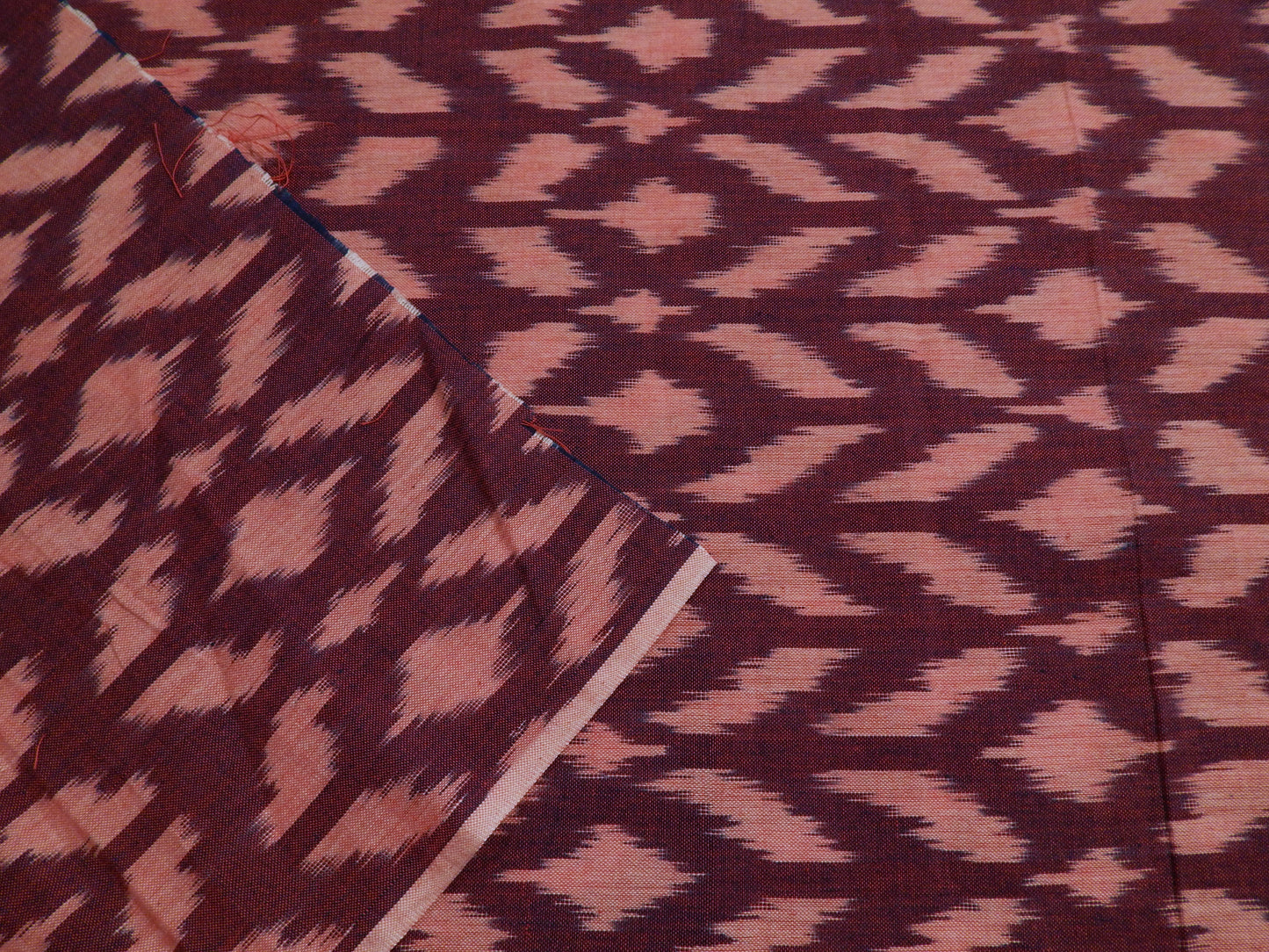 Violet and Pink Cotton Ikat - Hand Dyed and Woven in India