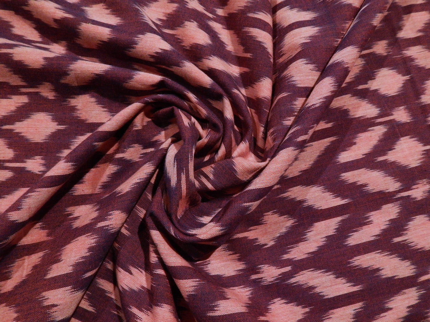 Violet and Pink Cotton Ikat - Hand Dyed and Woven in India