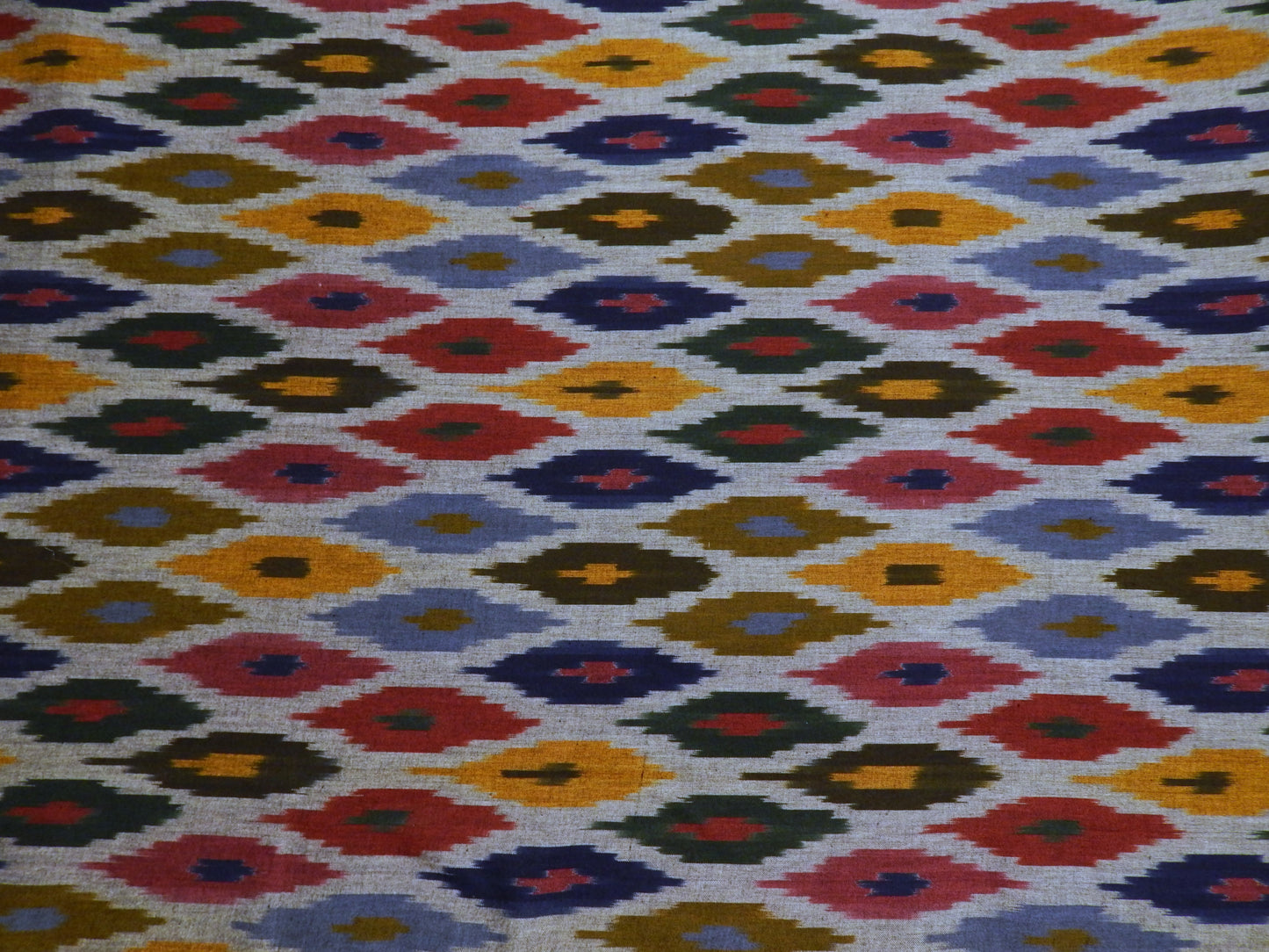 Jewel Tone Diamonds Cotton Ikat - Hand Dyed and Woven in India