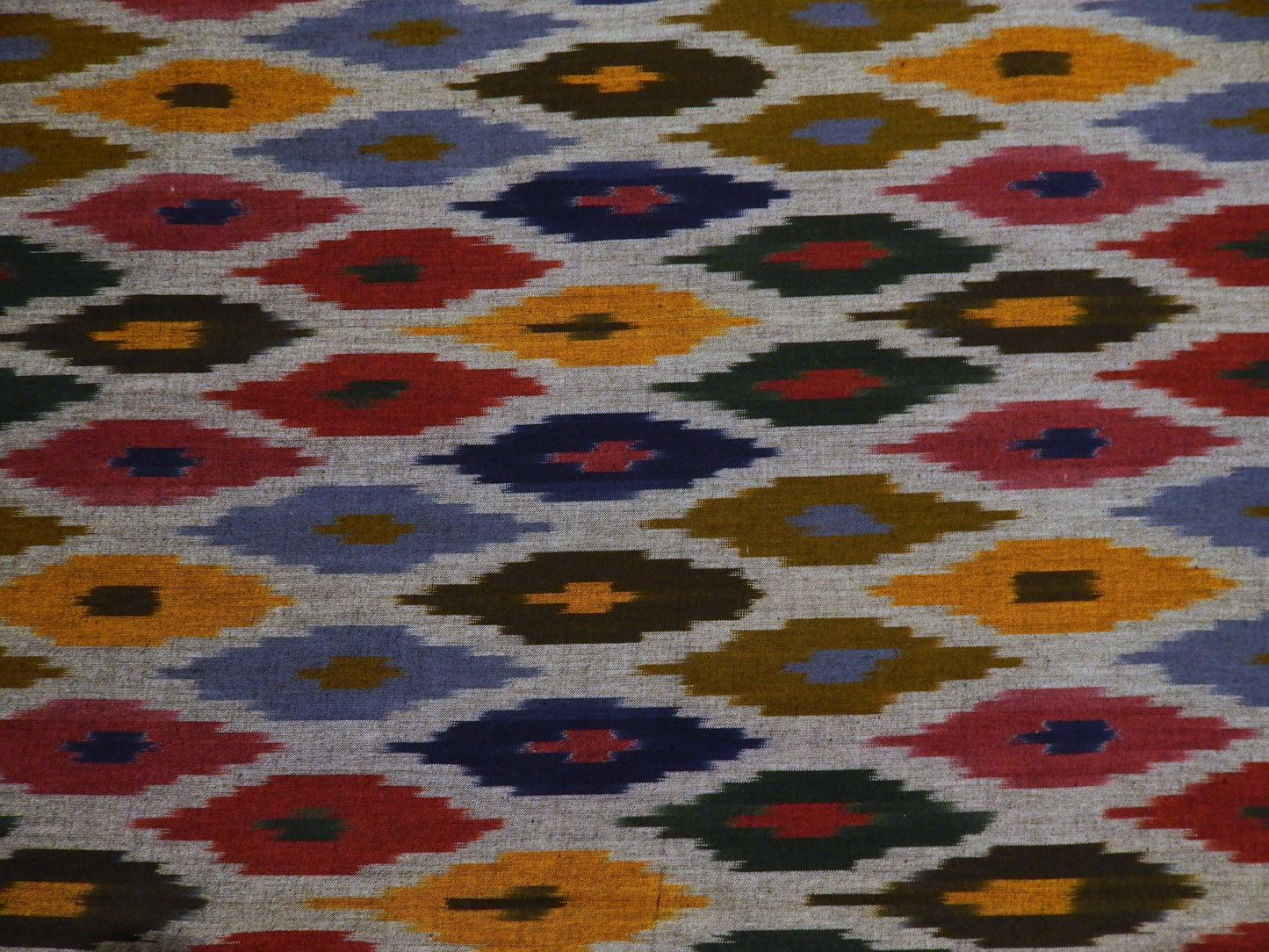 Jewel Tone Diamonds Cotton Ikat - Hand Dyed and Woven in India