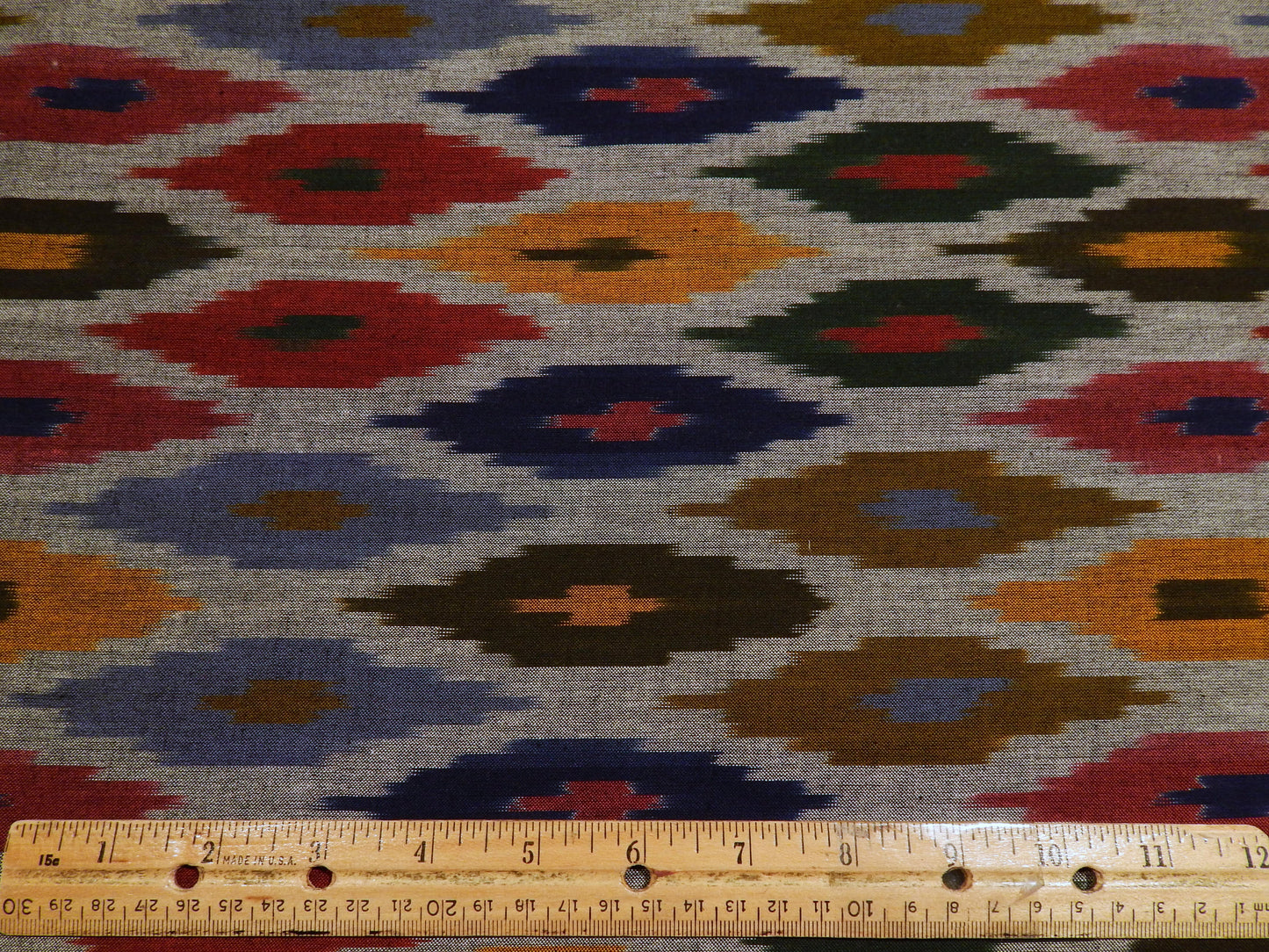 Jewel Tone Diamonds Cotton Ikat - Hand Dyed and Woven in India