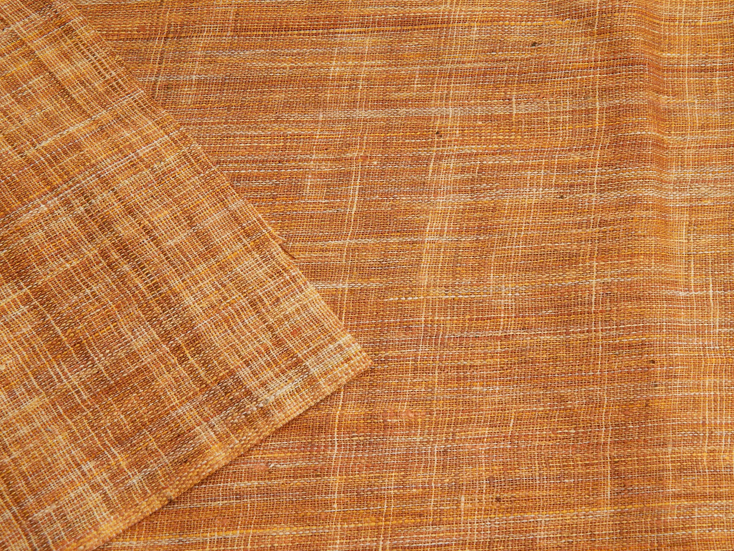 Pecan Brown Slubby Cotton - Hand Dyed and Woven in India - REMNANT SALE
