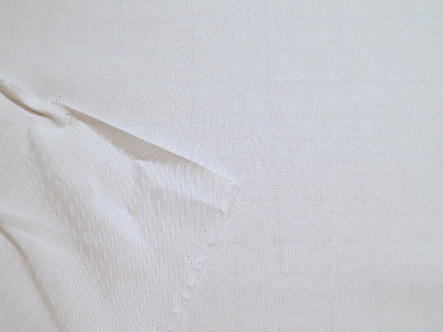 White Venetian Herringbone Coutil Twill - Prepared For Dye