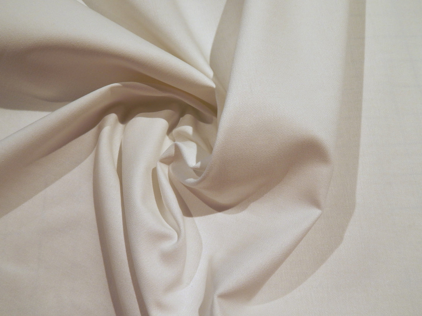 White Venetian Herringbone Coutil Twill - Prepared For Dye