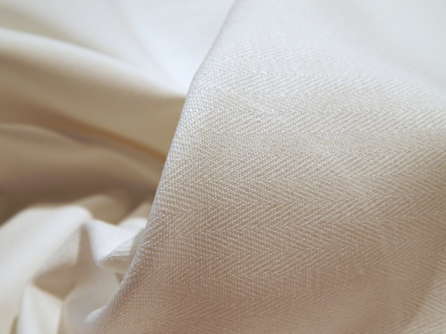 White Venetian Herringbone Coutil Twill - Prepared For Dye