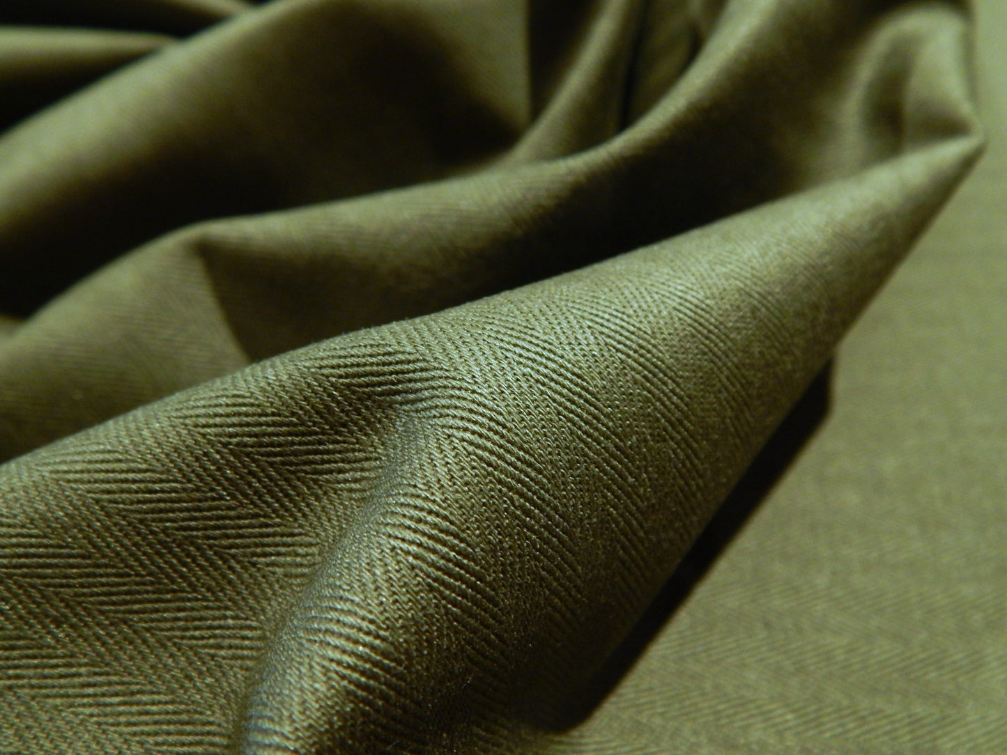 Olive Venetian Herringbone Twill