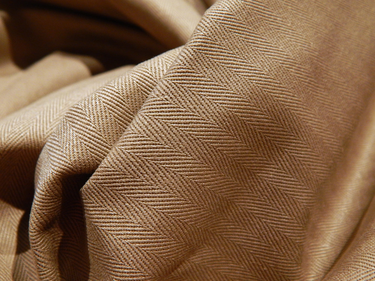 Light Khaki Venetian Herringbone Twill