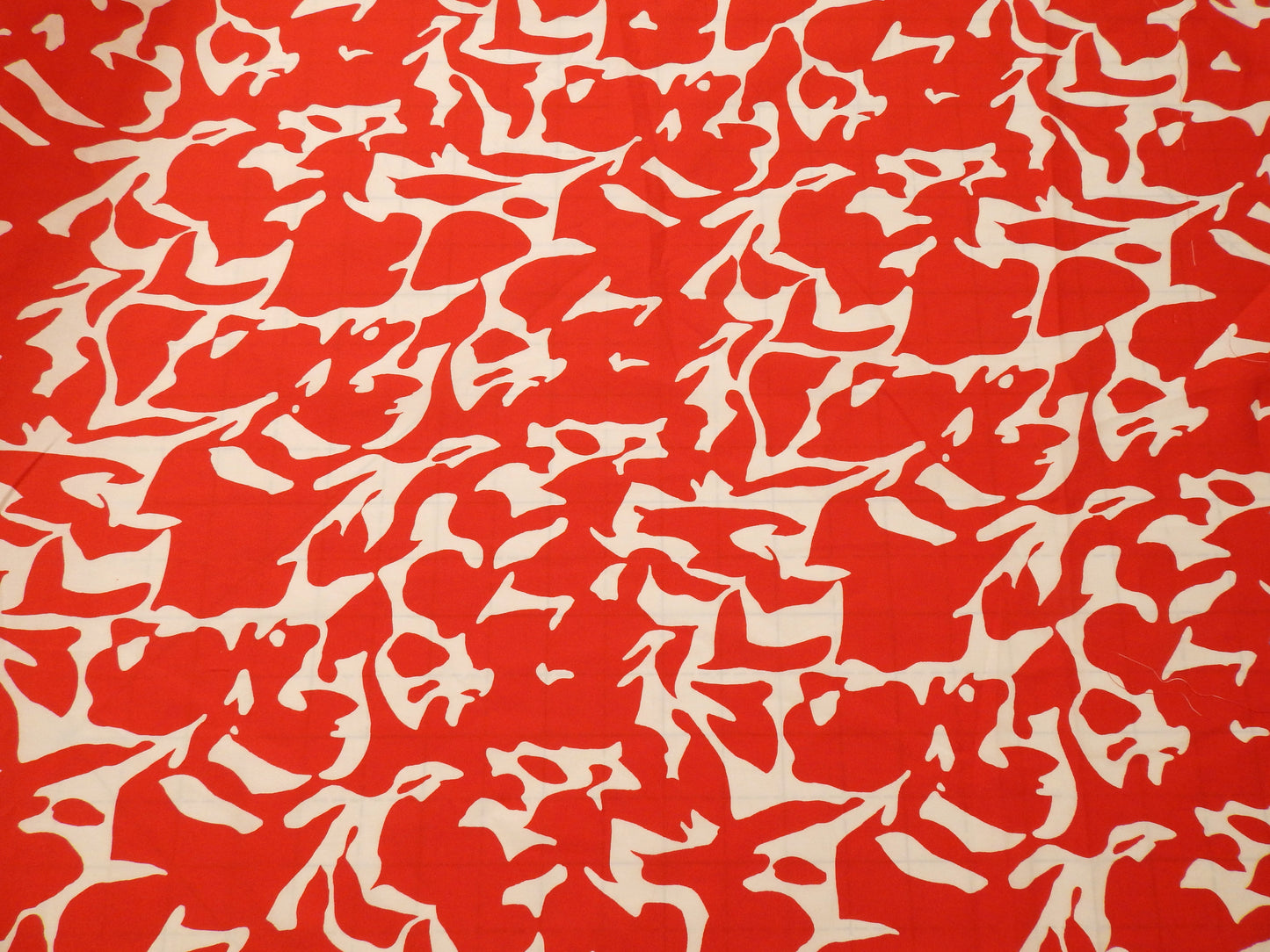 Red and White Floral Cotton Lawn