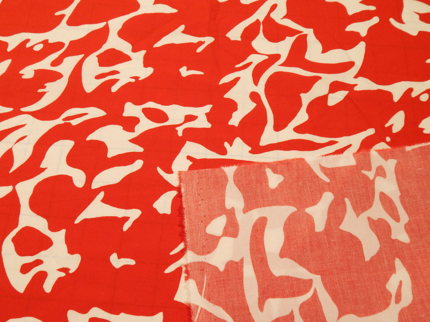 Red and White Floral Cotton Lawn