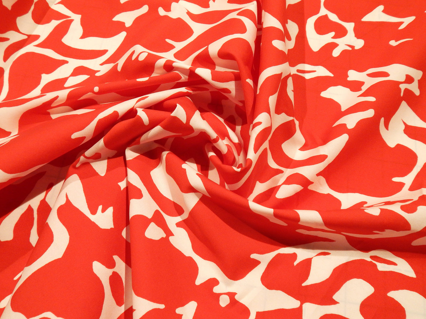 Red and White Floral Cotton Lawn