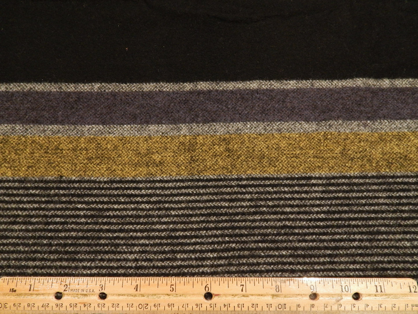 Violet, Chartreuse, & Black Wool Border Print