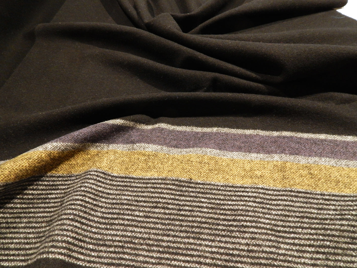 Violet, Chartreuse, & Black Wool Border Print