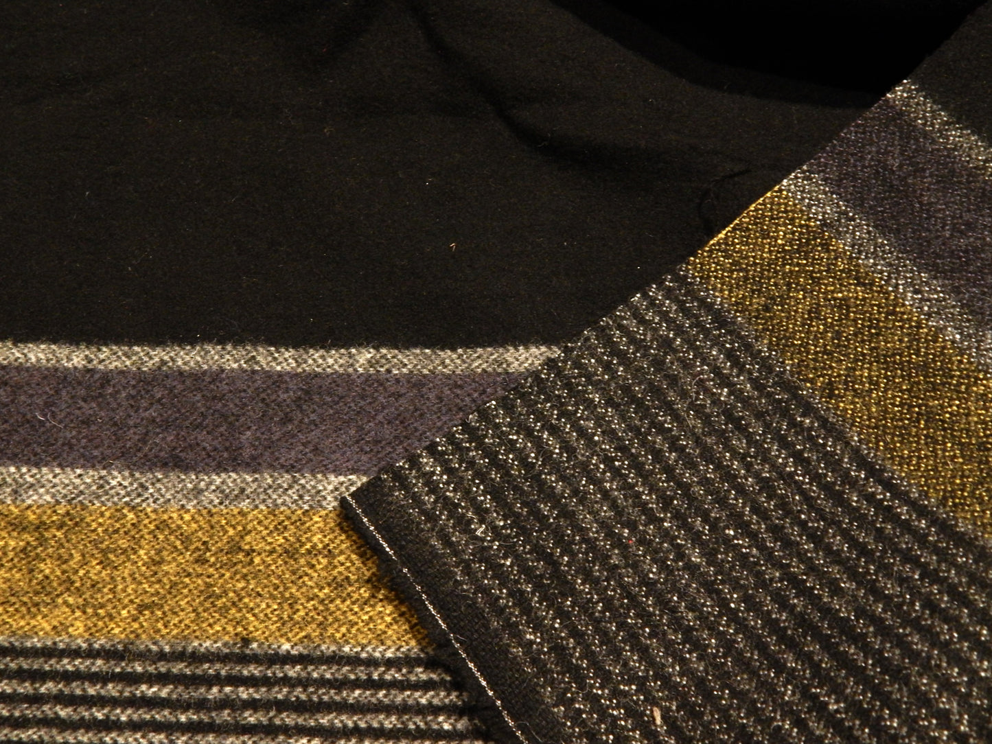 Violet, Chartreuse, & Black Wool Border Print