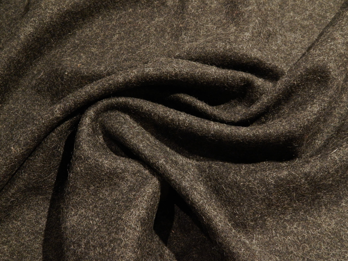 Charcoal Fuzz Wool Melton