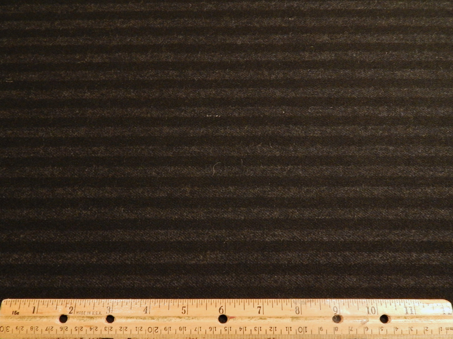 Black and Grey Skeletal Stripe Wool Suiting