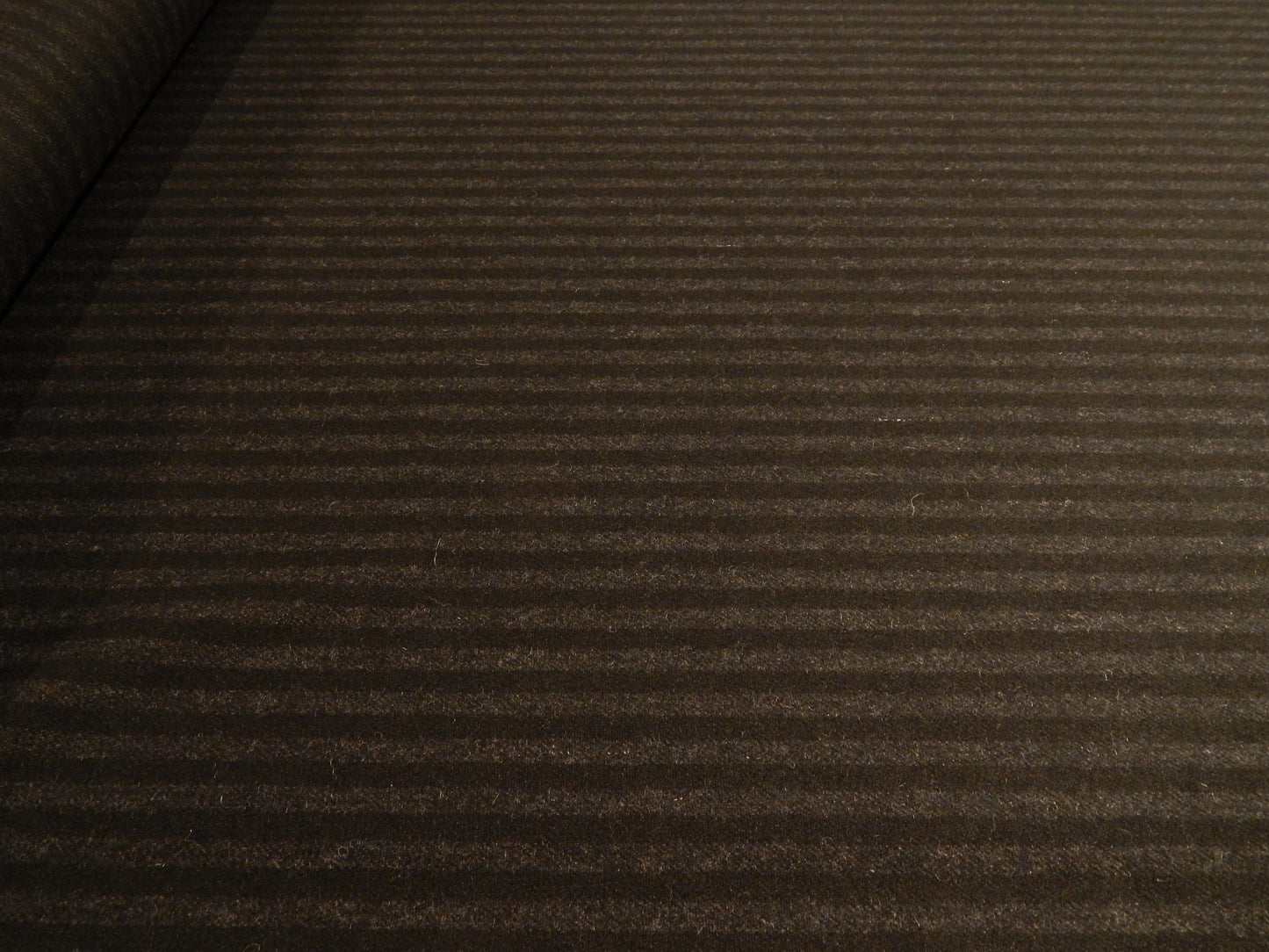 Black and Grey Skeletal Stripe Wool Suiting