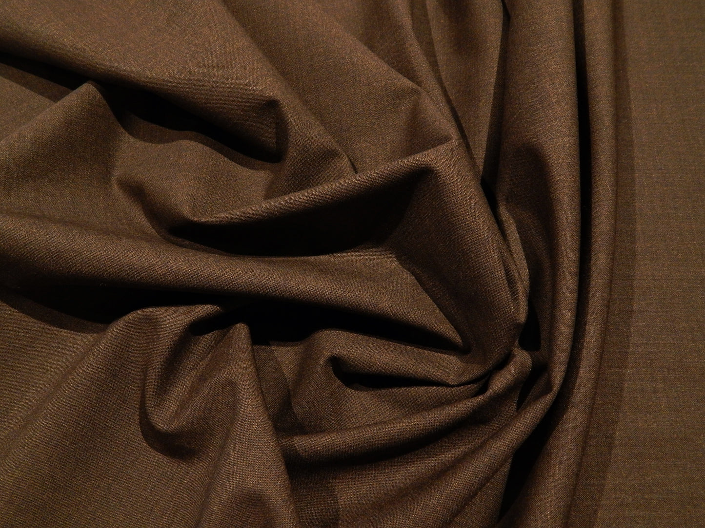Dark Brown English Wool Twill - Lightweight