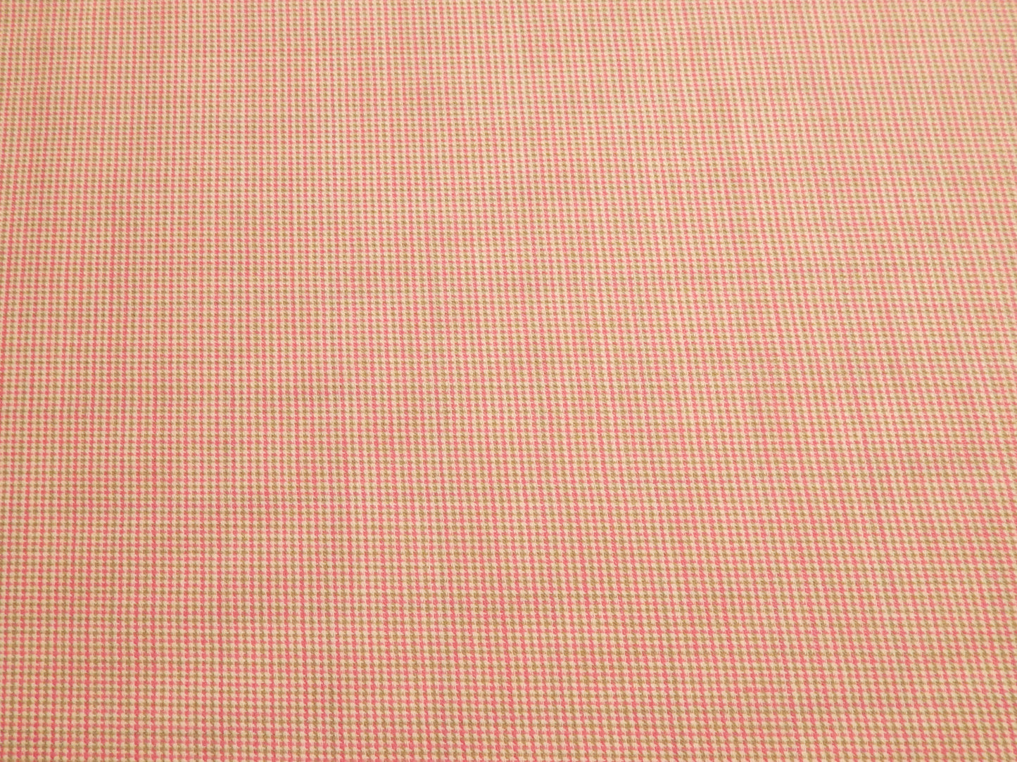 Pink, Taupe, and White Mini Houndstooth English Wool Suiting