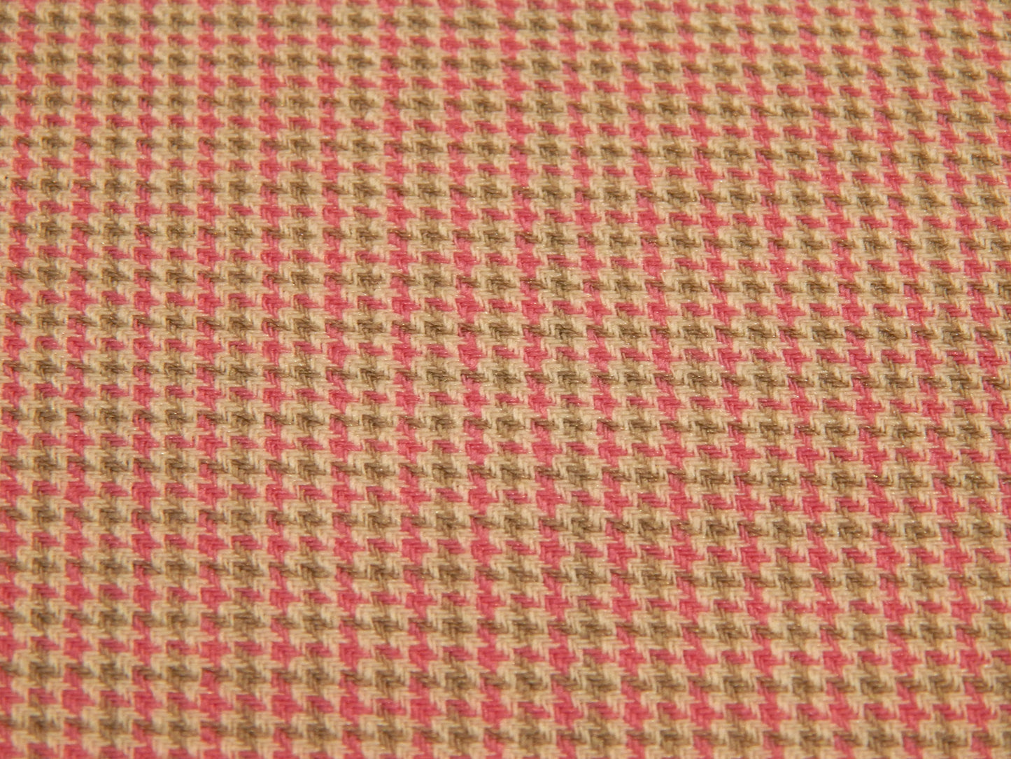 Pink, Taupe, and White Mini Houndstooth English Wool Suiting