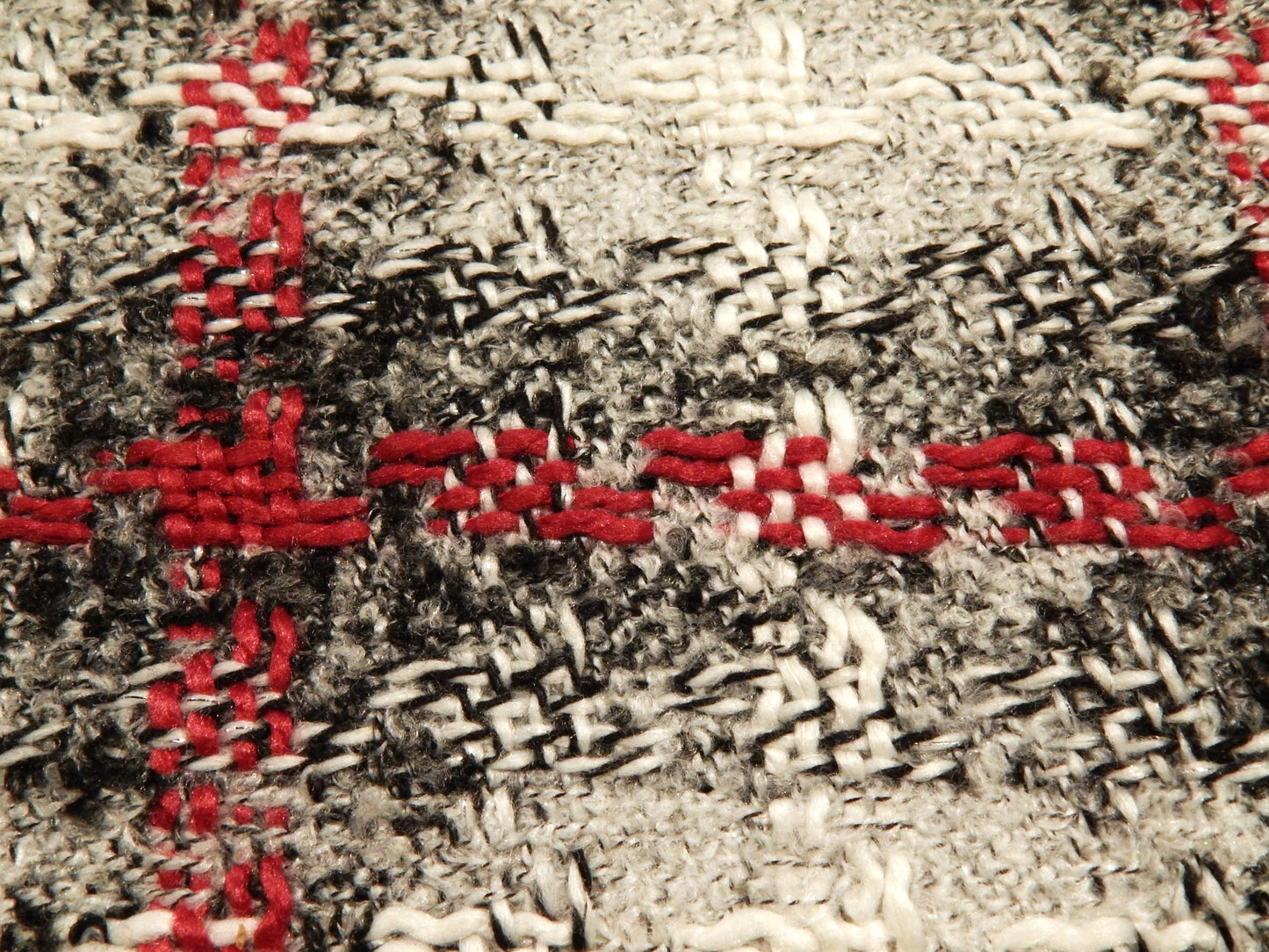 Charcoal and Cherry Rustic Plaid Tweed