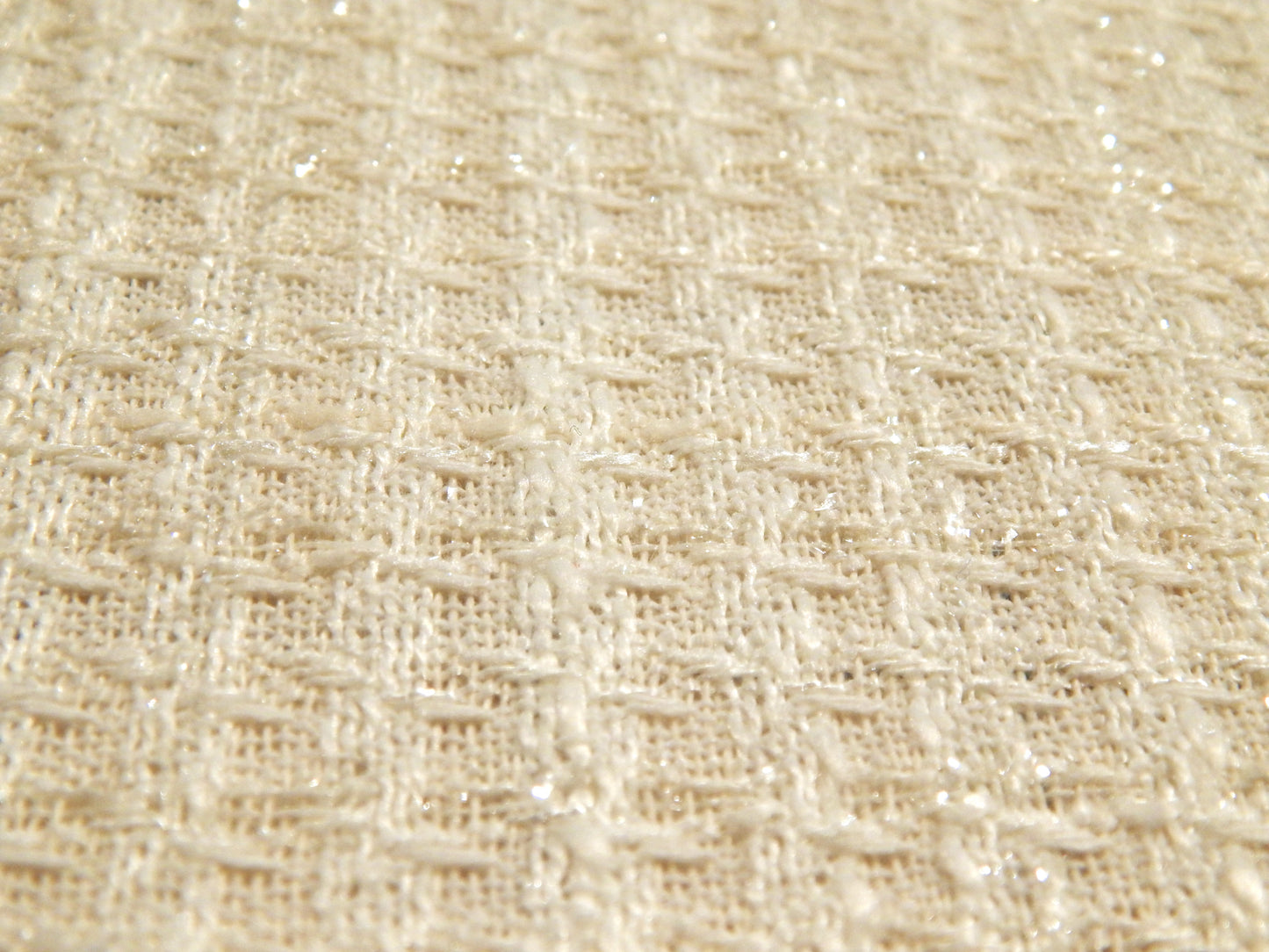 Warm White Houndstooth Tweed