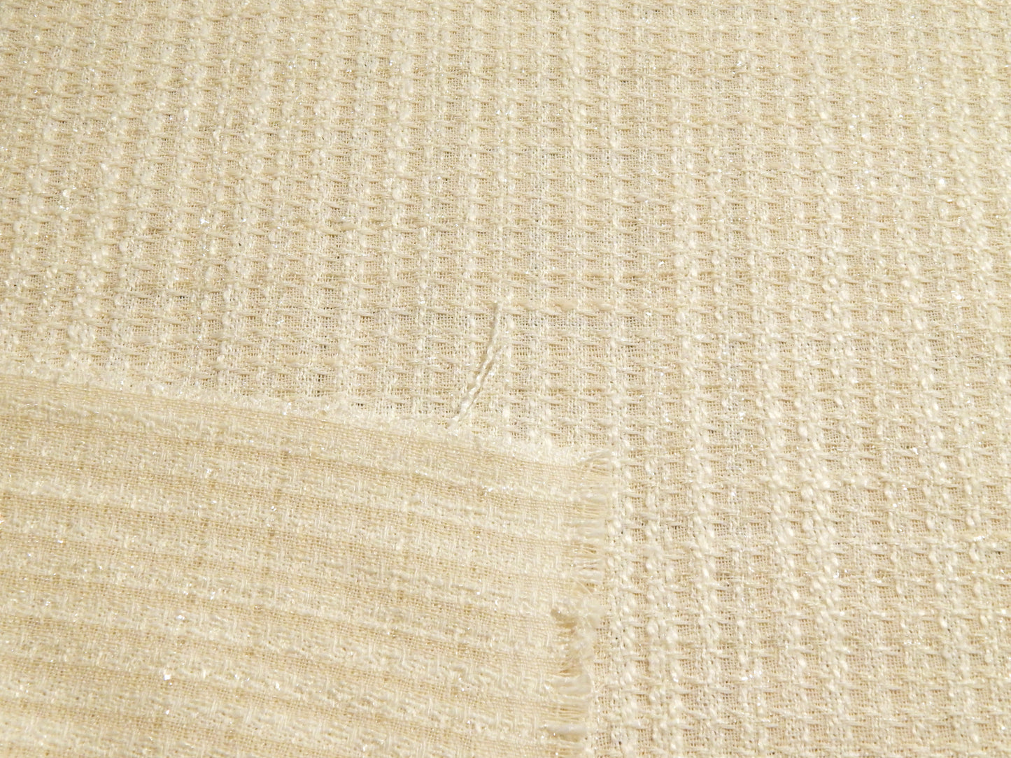 Warm White Houndstooth Tweed