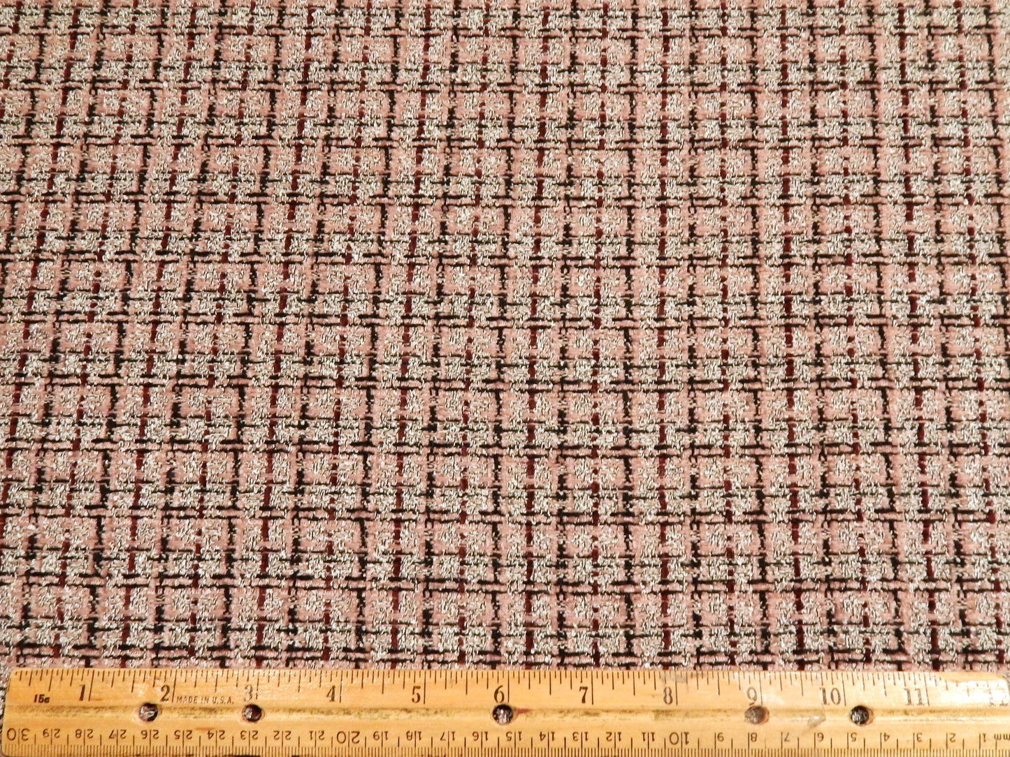 Maroon and Pink Velvet Boucle