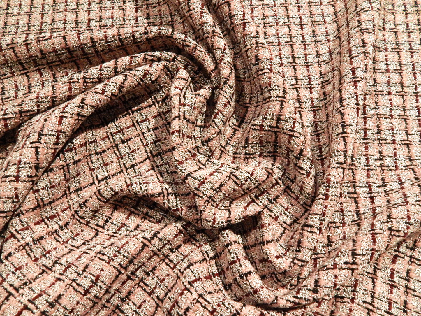 Maroon and Pink Velvet Boucle