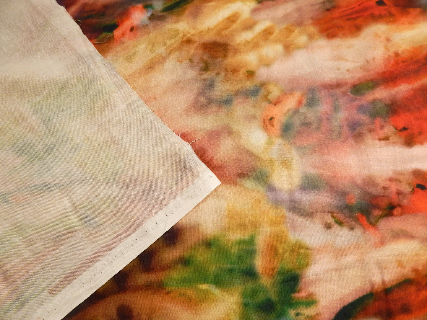 Ice Dye: Phantom Red/Cream - Organic Cotton Double Gauze - Paintbrush Studios