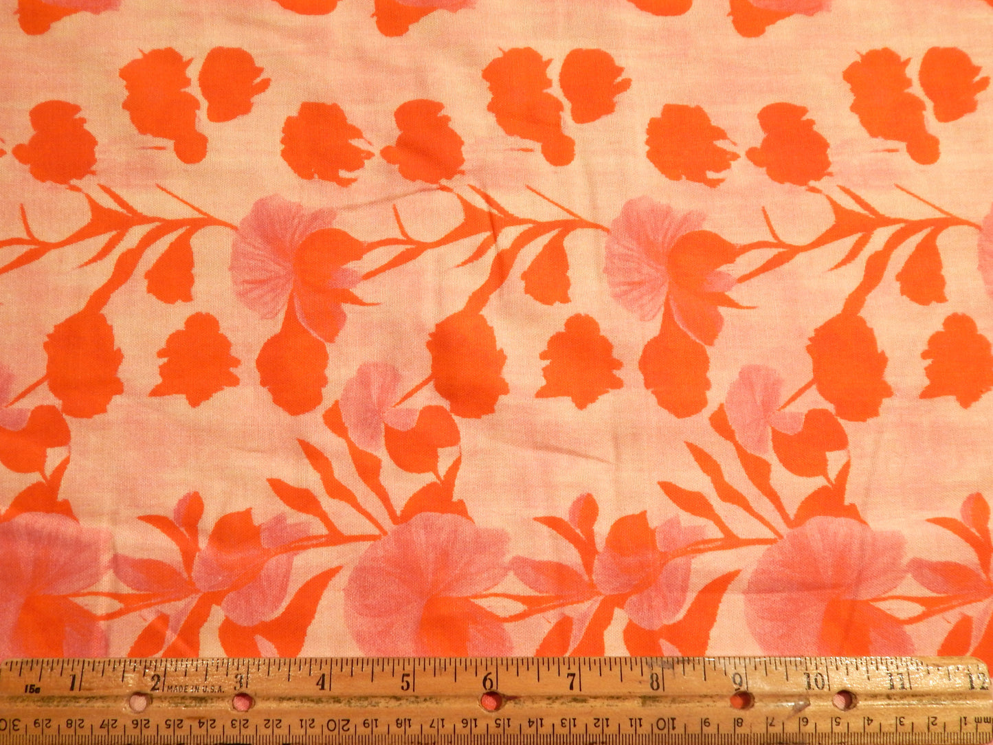 Garden Stems: Orange/Cream - Organic Cotton Double Gauze - Paintbrush Studios
