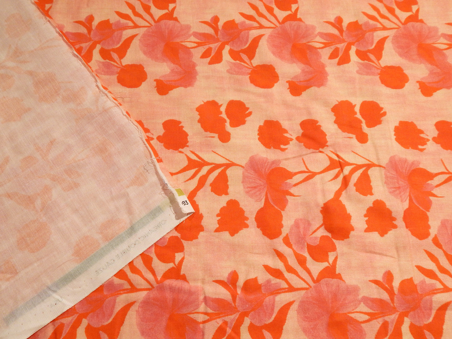 Garden Stems: Orange/Cream - Organic Cotton Double Gauze - Paintbrush Studios