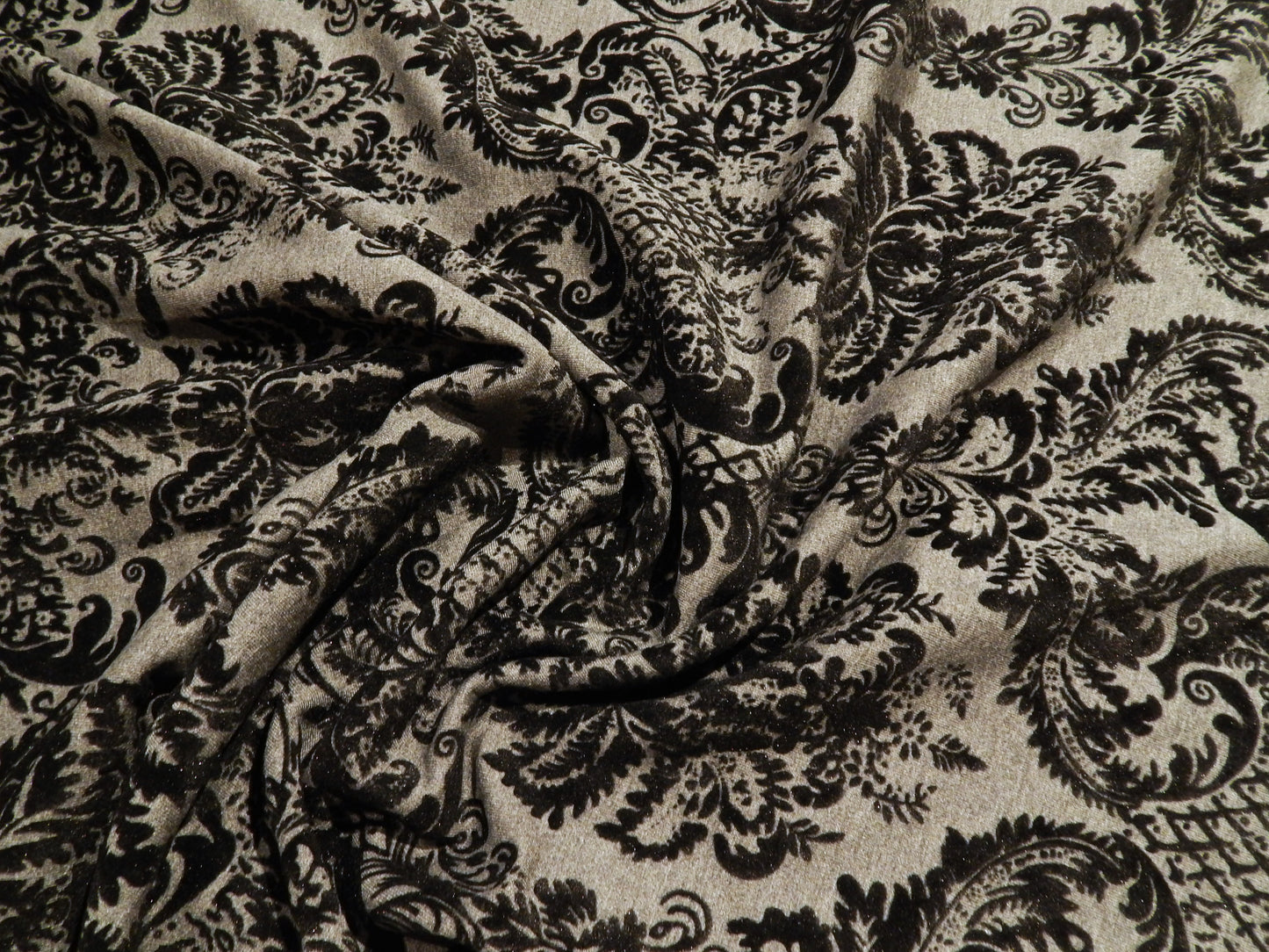 Enchanted Midnight Velvet Flocked Grey & Black Interlock