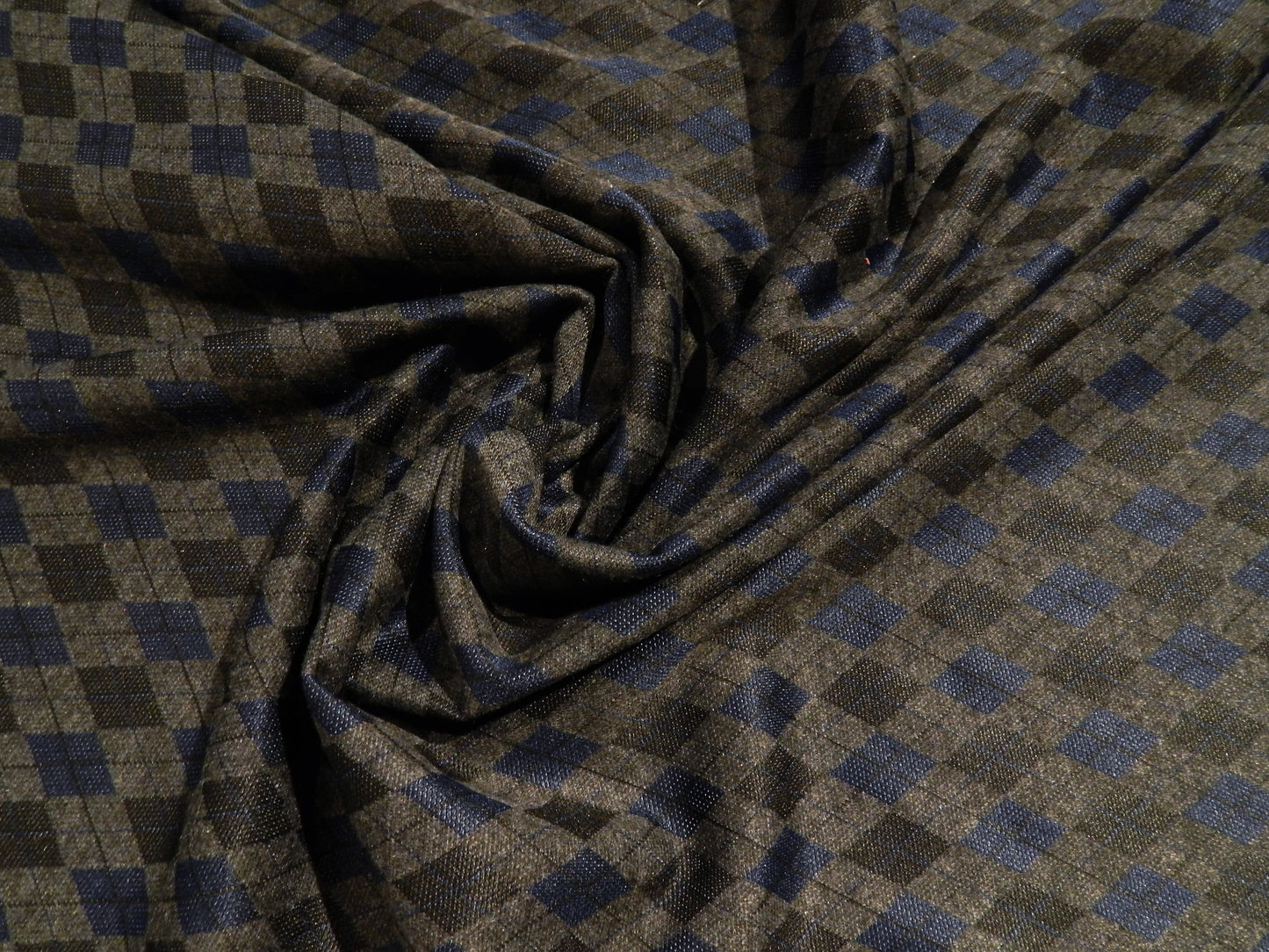 Grey & Navy Argyle Double Knit