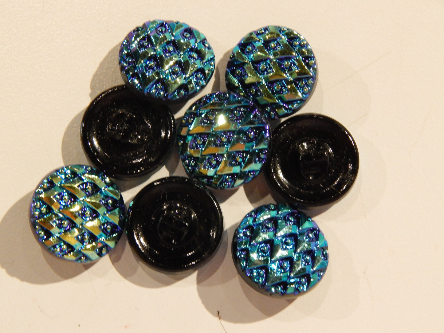 Peacock Czech Glass Buttons